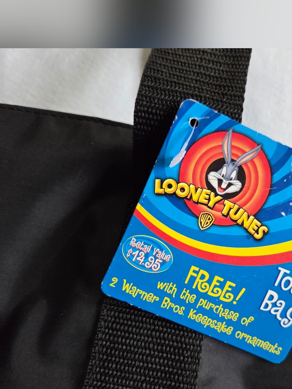 Looney Tunes Black Tote Bag with Character Patch - Picture 3 of 5